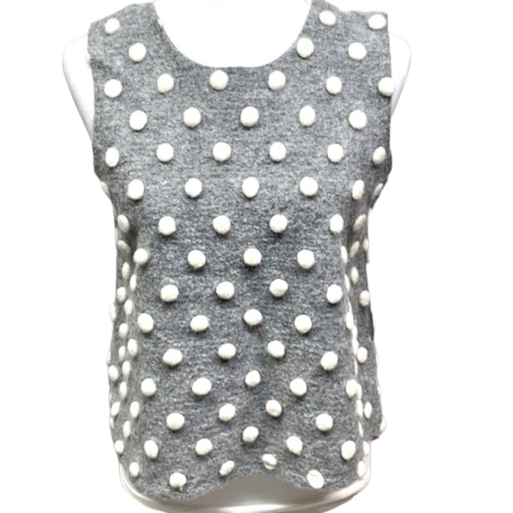 K By Kersh Textured Pom Pom Wool Blouse